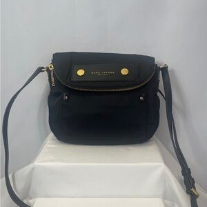 Marc Jacobs Black Nylon Crossbody with Gold-Tone Accents